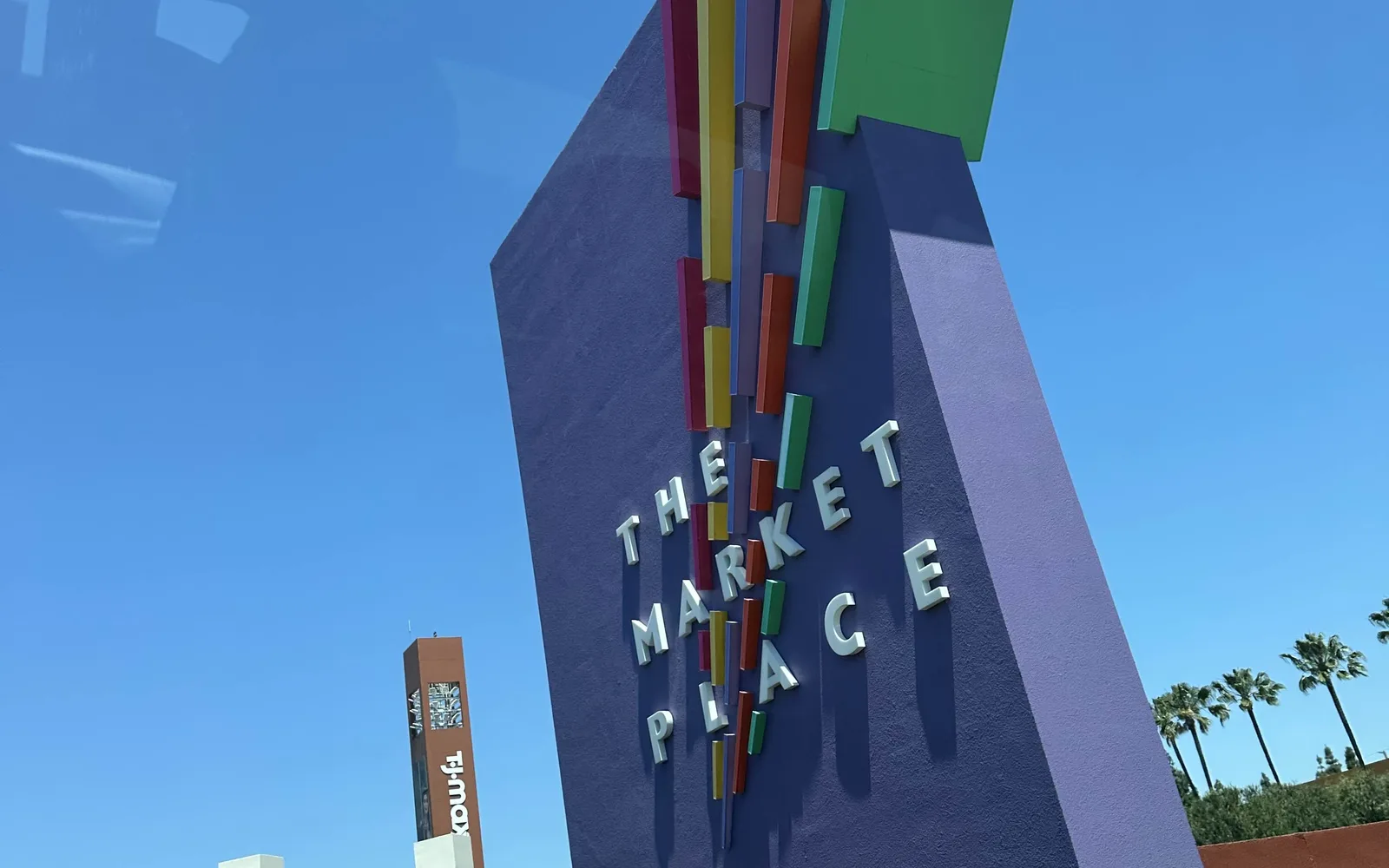 The Market Place shopping sign in Tustin, representing the local commercial and retail centers that serve suburban neighborhoods throughout Orange County